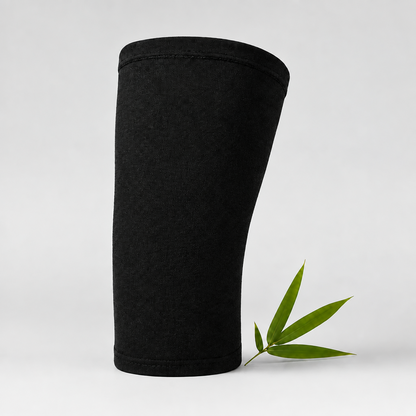 Black bamboo knee sleeve shown on a white background