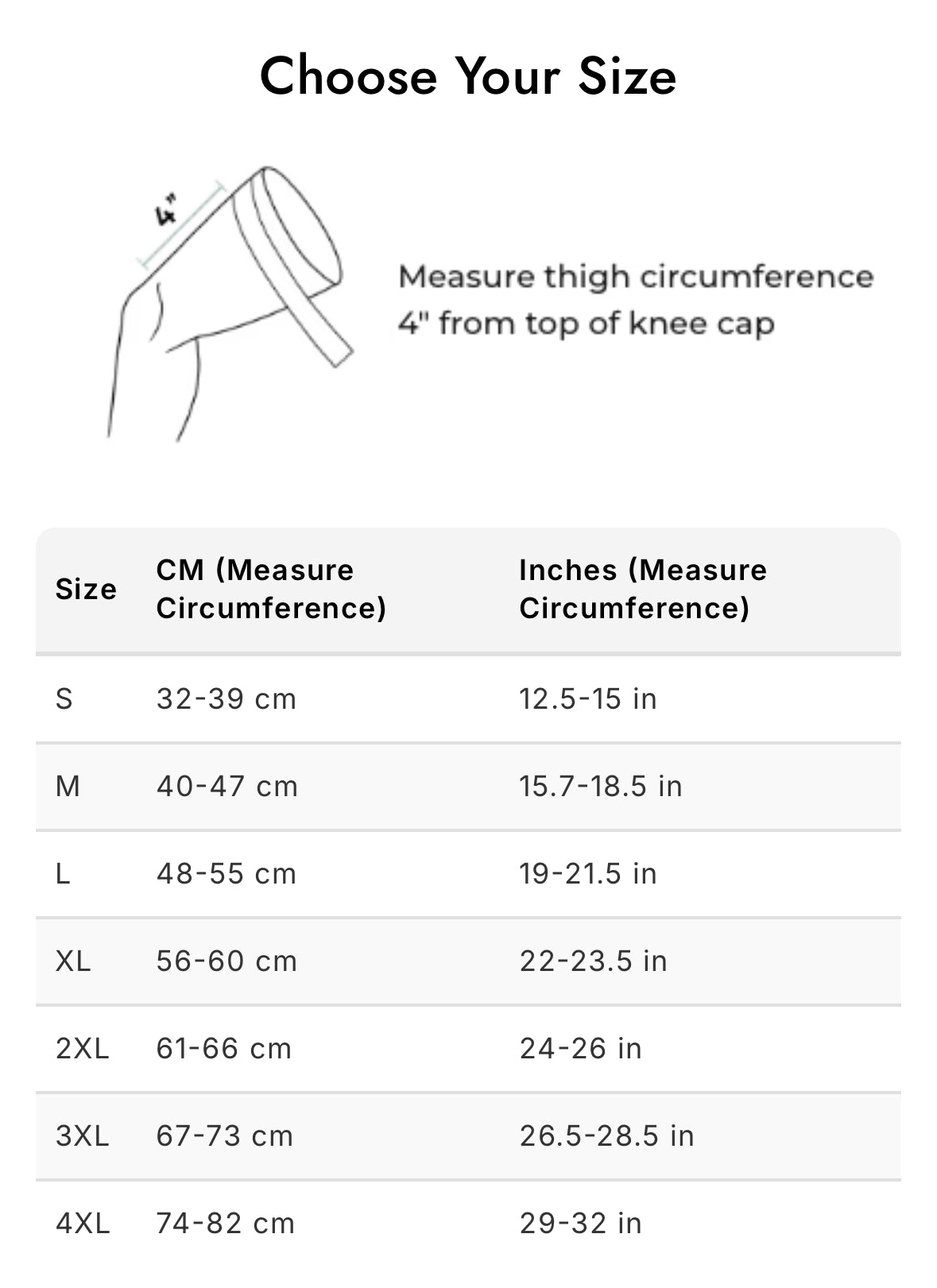 Size chart